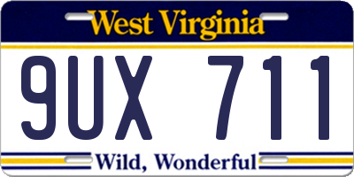WV license plate 9UX711