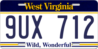 WV license plate 9UX712