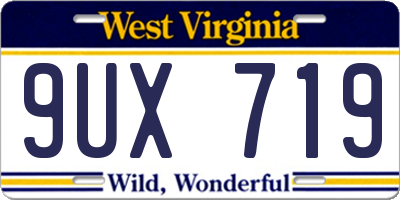 WV license plate 9UX719