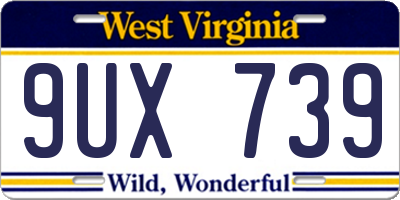 WV license plate 9UX739