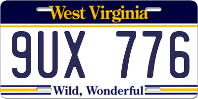 WV license plate 9UX776