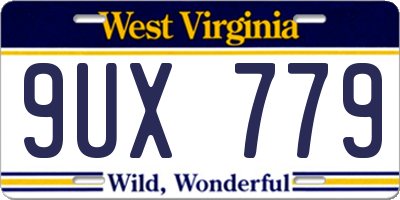 WV license plate 9UX779