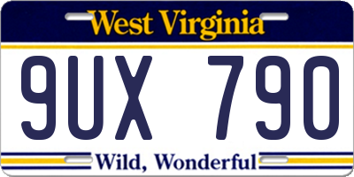 WV license plate 9UX790
