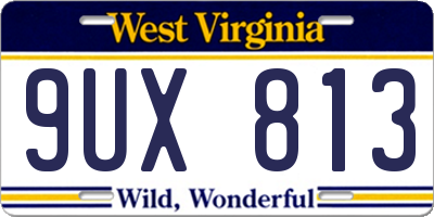 WV license plate 9UX813