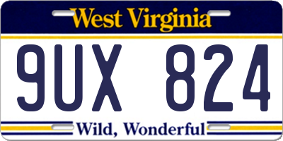 WV license plate 9UX824