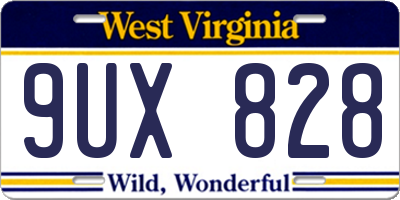 WV license plate 9UX828