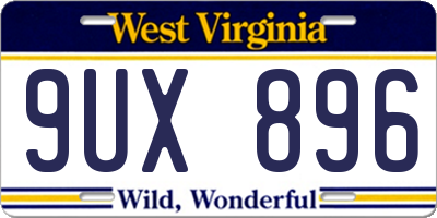 WV license plate 9UX896