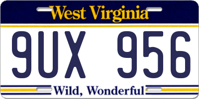 WV license plate 9UX956
