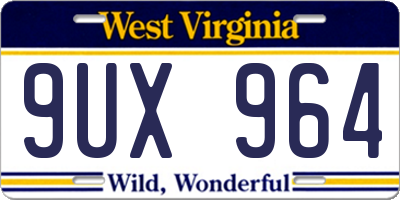 WV license plate 9UX964