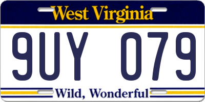 WV license plate 9UY079