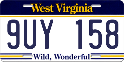 WV license plate 9UY158