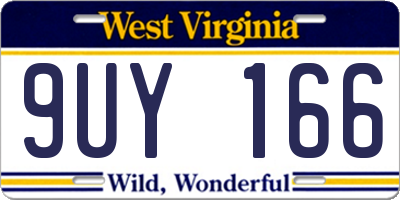 WV license plate 9UY166