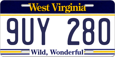 WV license plate 9UY280