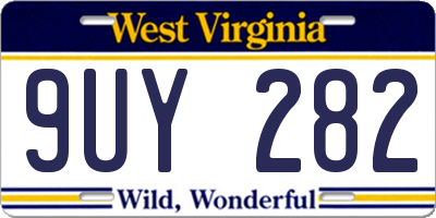 WV license plate 9UY282