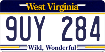WV license plate 9UY284