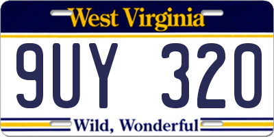 WV license plate 9UY320