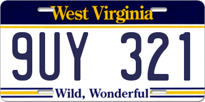 WV license plate 9UY321