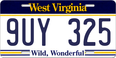 WV license plate 9UY325