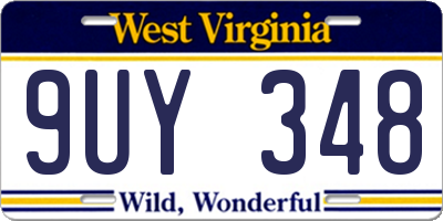 WV license plate 9UY348