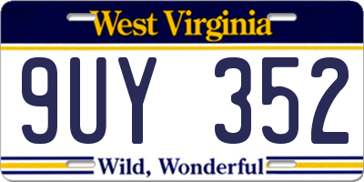WV license plate 9UY352