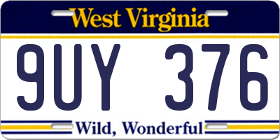 WV license plate 9UY376