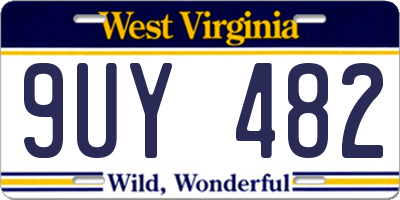 WV license plate 9UY482