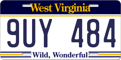 WV license plate 9UY484