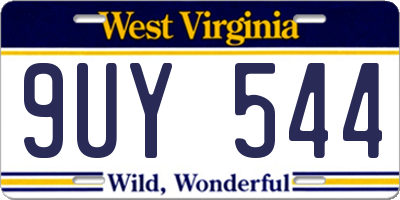 WV license plate 9UY544