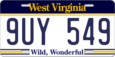WV license plate 9UY549