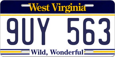 WV license plate 9UY563
