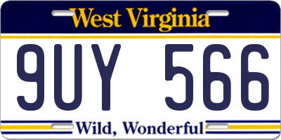 WV license plate 9UY566