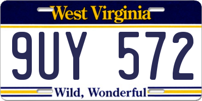 WV license plate 9UY572