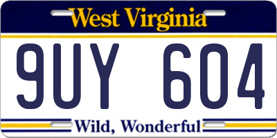 WV license plate 9UY604
