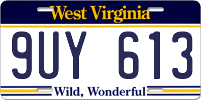 WV license plate 9UY613
