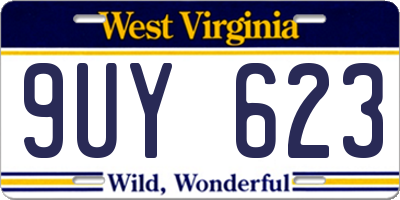 WV license plate 9UY623