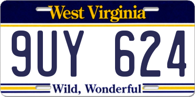 WV license plate 9UY624