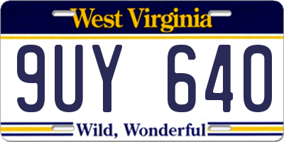 WV license plate 9UY640