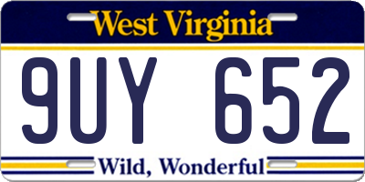 WV license plate 9UY652