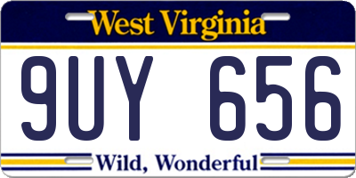 WV license plate 9UY656