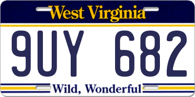 WV license plate 9UY682