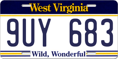 WV license plate 9UY683
