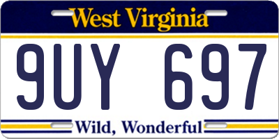 WV license plate 9UY697