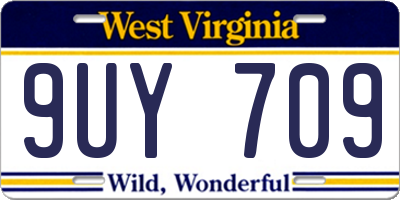 WV license plate 9UY709
