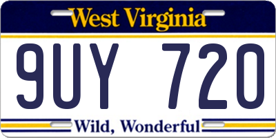 WV license plate 9UY720