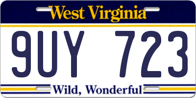 WV license plate 9UY723