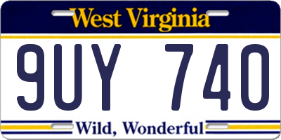 WV license plate 9UY740