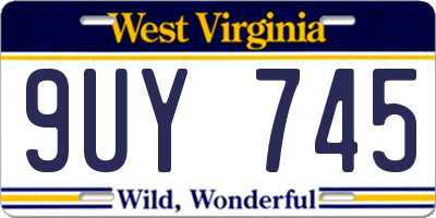 WV license plate 9UY745
