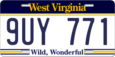 WV license plate 9UY771