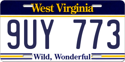 WV license plate 9UY773