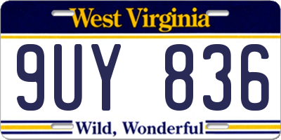 WV license plate 9UY836